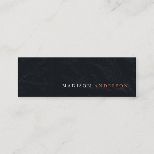 Professioneel minimalistisch modern zwart krijtbor mini visitekaartje (Voorkant)