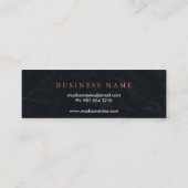 Professioneel minimalistisch modern zwart krijtbor mini visitekaartje (Achterkant)