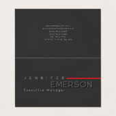 Professioneel minimalistisch modern zwart visitekaartje (Buitenkant ongevouwen)