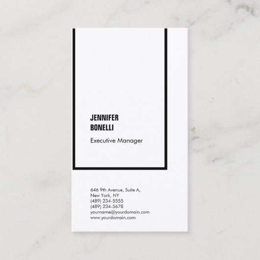 Professioneel, minimalistisch, modern zwart wit visitekaartje (Voorkant)