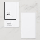 Professioneel, minimalistisch, modern zwart wit visitekaartje (Voorkant / Achterkant)