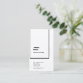 Professioneel, minimalistisch, modern zwart wit visitekaartje (Staand voorkant)
