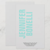 Professioneel minimalistisch moderne blauwe naam briefpapier (Voorkant / Achterkant)