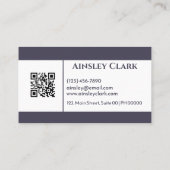 Professioneel minimalistisch monogram Mauve White Visitekaartje (Achterkant)