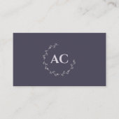 Professioneel minimalistisch monogram Mauve White Visitekaartje (Voorkant)