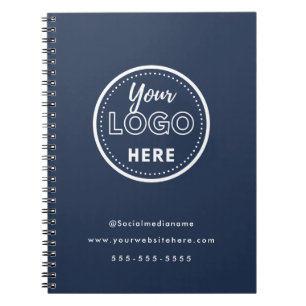 Professioneel minimalistisch navyblauw logo voor b notitieboek