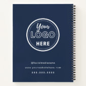 Professioneel minimalistisch navyblauw logo voor b notitieboek (Achterkant)
