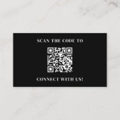 Professioneel Minimalistisch QR Code Logo Zwart Visitekaartje (Achterkant)