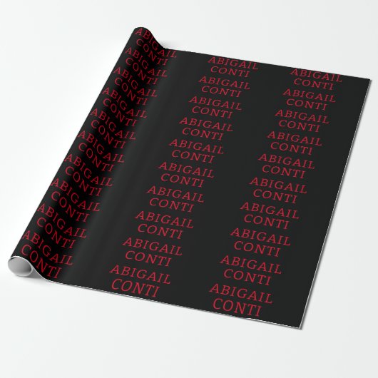 Professioneel minimalistisch rood zwart modern cadeaupapier (Uitgerold)