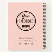 Professioneel Minimalistisch Roze Logo Notitieboek (Achterkant)