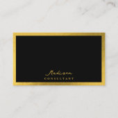 Professioneel Minimalistisch Script Luxe Zwart & G Visitekaartje (Voorkant)
