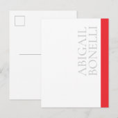Professioneel minimalistisch strak modern grijs ro aankondigingskaart (Voorkant / Achterkant)