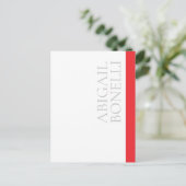 Professioneel minimalistisch strak modern grijs ro aankondigingskaart (Staand voorkant)