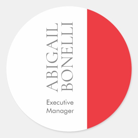 Professioneel minimalistisch strak modern grijs ro ronde sticker (Voorkant)
