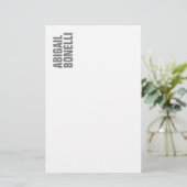 Professioneel minimalistisch, strak modern grijs w briefpapier (Staand voorkant)