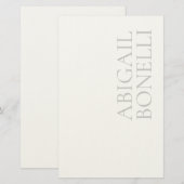Professioneel minimalistisch strak modern grijs wi briefpapier (Voorkant / Achterkant)