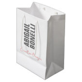 Professioneel minimalistisch strak modern grijs wi medium cadeauzakje (Voorkant Gekanteld)