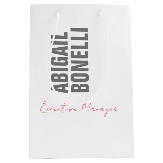 Professioneel minimalistisch strak modern grijs wi medium cadeauzakje (Voorkant)