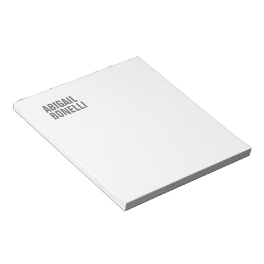 Professioneel minimalistisch strak modern grijs wi notitieblok (Schuin)