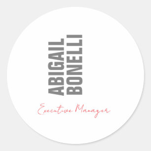 Professioneel minimalistisch strak modern grijs wi ronde sticker