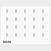 Professioneel minimalistisch strak modern grijs wi vierkante sticker (Vel)