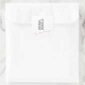 Professioneel minimalistisch strak modern grijs wi vierkante sticker (Tas)