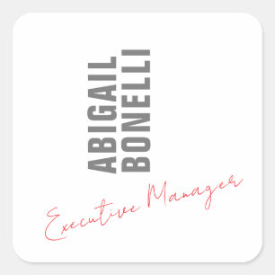 Professioneel minimalistisch strak modern grijs wi vierkante sticker