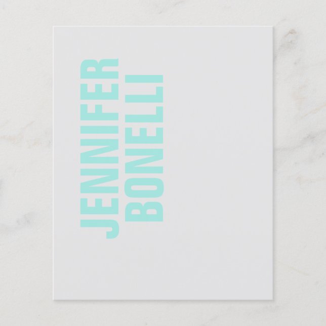 Professioneel minimalistisch vet blauw naam papier (Voorkant)