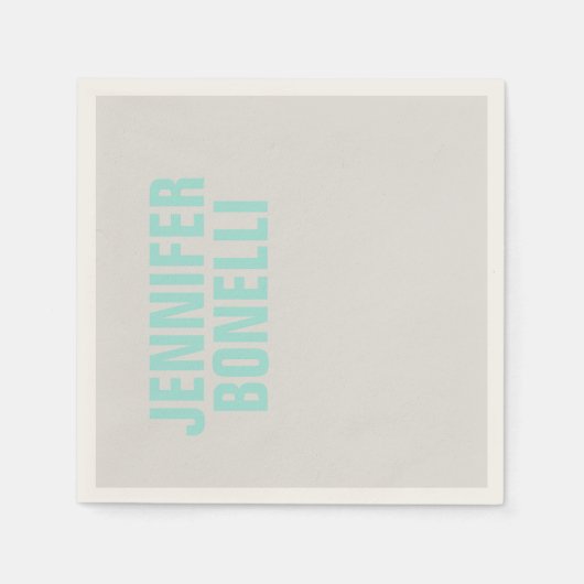 Professioneel minimalistisch vet blauw naam papier servet (Voorkant)