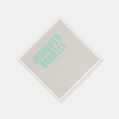 Professioneel minimalistisch vet blauw naam papier servet (Hoek)