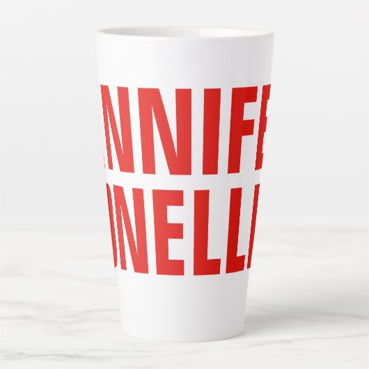 Professioneel, minimalistisch, vetgedrukt wit latte mok (Voorkant)