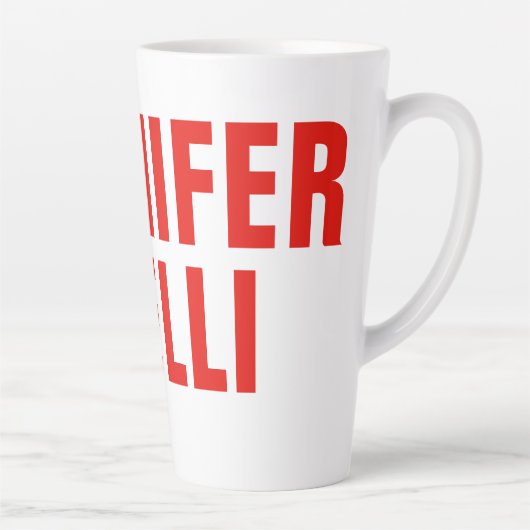 Professioneel, minimalistisch, vetgedrukt wit latte mok (Rechts)