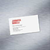 Professioneel, minimalistisch, vetgedrukt wit magnetisch visitekaartje (Voorbeeld)