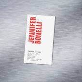 Professioneel, minimalistisch, vetgedrukt wit magnetisch visitekaartje (Voorbeeld)