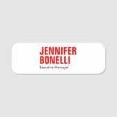 Professioneel, minimalistisch, vetgedrukt wit naamplaatje (Voorkant)