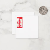 Professioneel, minimalistisch, vetgedrukt wit notitiekaartje (Voorkant / Achterkant in situ)