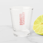 Professioneel, minimalistisch, vetgedrukt wit shot glas (Achterkant)