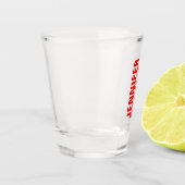 Professioneel, minimalistisch, vetgedrukt wit shot glas (Links)