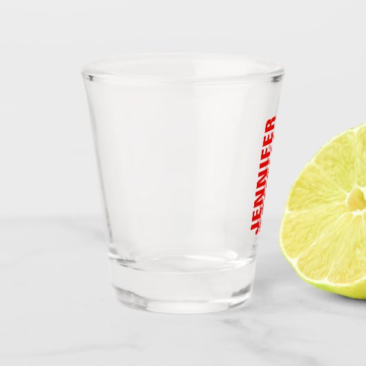 Professioneel, minimalistisch, vetgedrukt wit shot glas (Links)