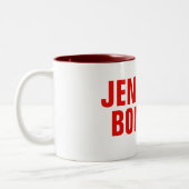 Professioneel, minimalistisch, vetgedrukt wit tweekleurige koffiemok (Links)