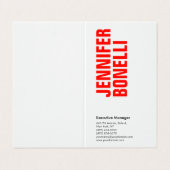 Professioneel, minimalistisch, vetgedrukt wit visitekaartje (Buitenkant ongevouwen)