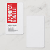 Professioneel, minimalistisch, vetgedrukt wit visitekaartje (Voorkant / Achterkant)