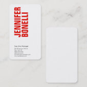 Professioneel, minimalistisch, vetgedrukt wit visitekaartje (Voorkant / Achterkant)