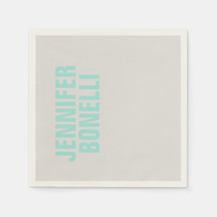 Professioneel minimalistisch vette blauwe naam pap servet