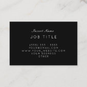 Professioneel minimalistisch vlak Classy Black Noi Visitekaartje (Achterkant)