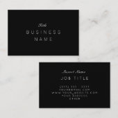 Professioneel minimalistisch vlak Classy Black Noi Visitekaartje (Voorkant / Achterkant)