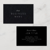 Professioneel minimalistisch vlak Classy Noir Visitekaartje (Voorkant / Achterkant)