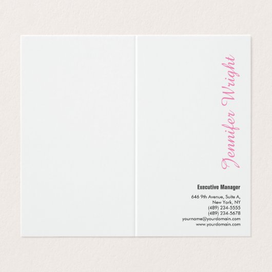 Professioneel, minimalistisch vrouwelijk, duidelij visitekaartje (Buitenkant ongevouwen)