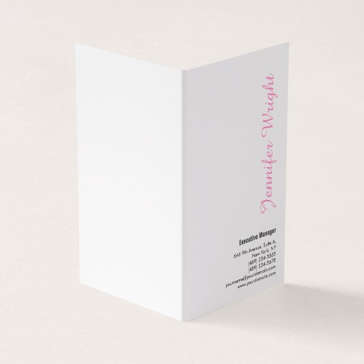 Professioneel, minimalistisch vrouwelijk, duidelij visitekaartje (Buitenkant)