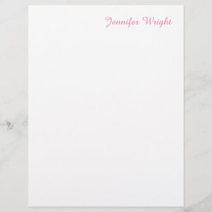Professioneel minimalistisch vrouwelijk roze briefhoofd